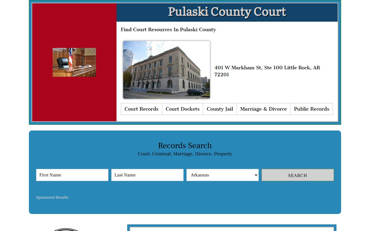 Little Rock District Court - civil claims and small claims for Pulaski County