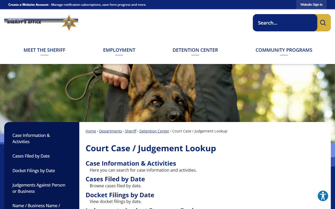 Garland County civil court records case judgment lookup online